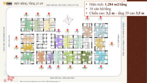 Mặt bằng tầng 27-29 căn hộ Bcons Asahi