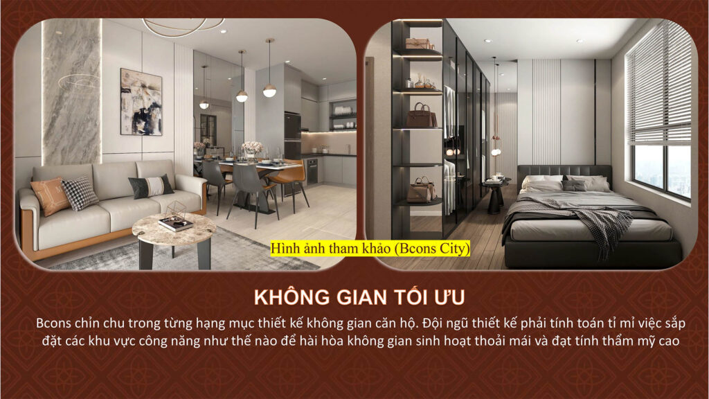 Không gian thiết kế bên trong căn hộ Bcons Asahi